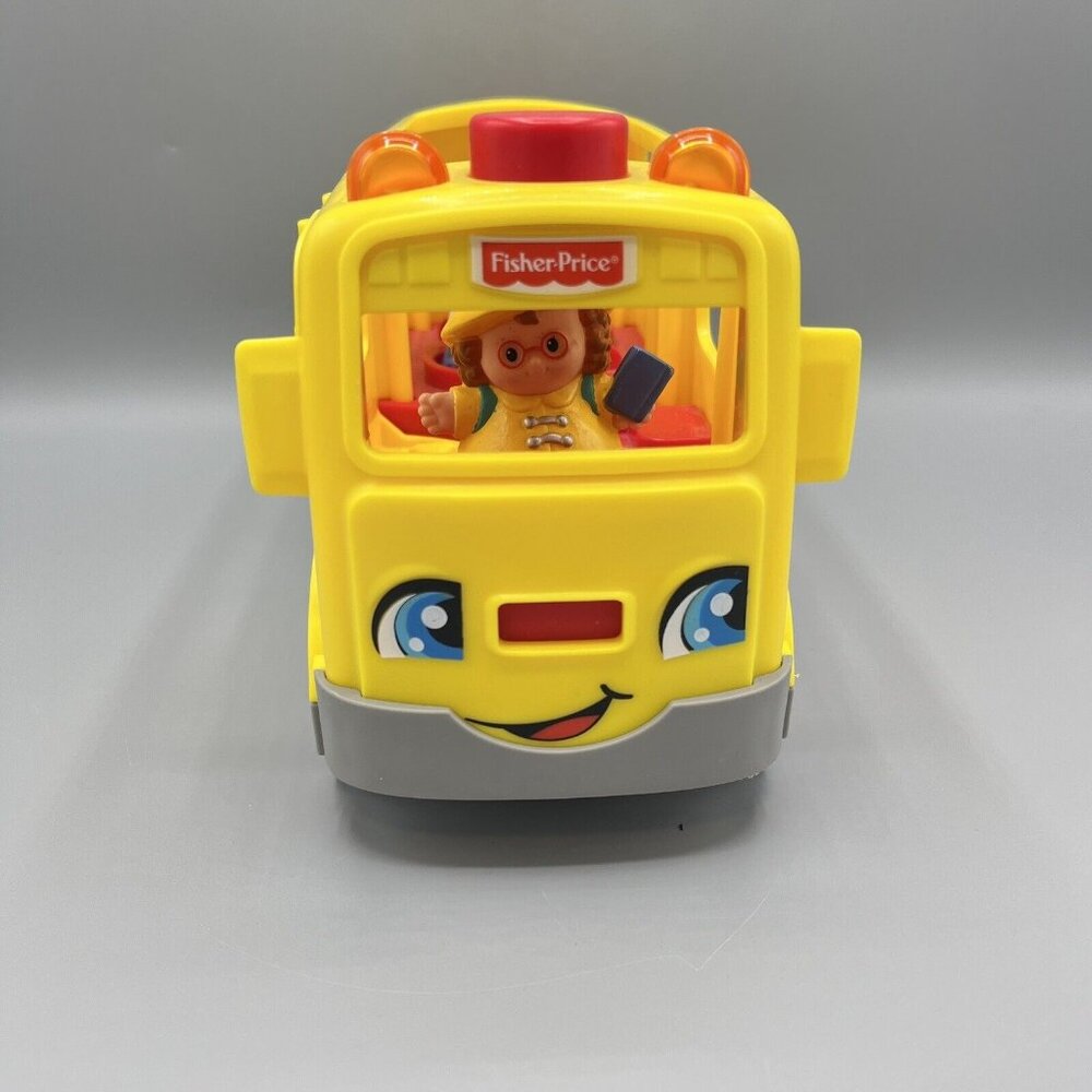 Fisher Price Battery Operated Talking Lights School Bus & 2 Little People 2016 - Picture 3 of 7